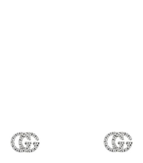 auth gucci 18k w gold diamond double g|Gucci Double.